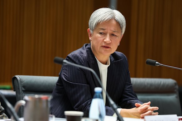 Foreign Minister Penny Wong at Senate estimates.
