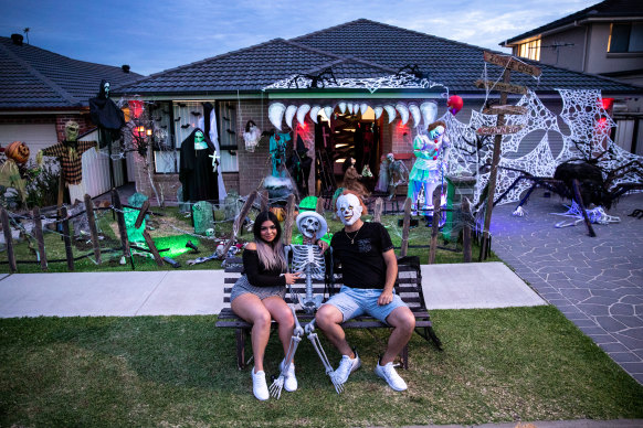 Angelyca Dizon and her partner have created an elaborate Halloween display at their western Sydney home.