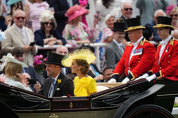 The Prince and Princess of Wales arrived by carriage for the second day of Royal Ascot. 