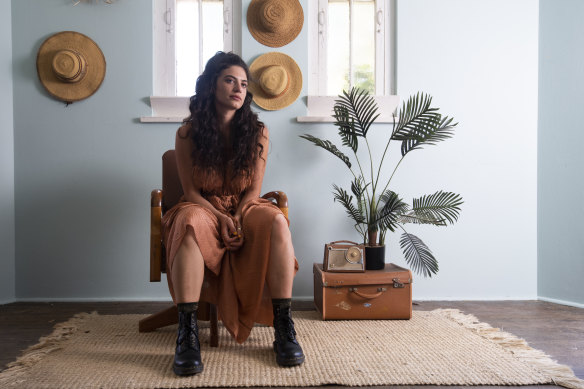 Op-shopping queen ... Mia Morrissey at the Wayside Chapel Op Shop, which has launched an online store.