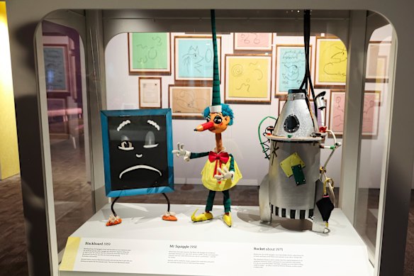 The famous Blackboard, Mr Squiggle and rocket puppets feature in a new exhibition opening on Friday at the National Museum of Australia.