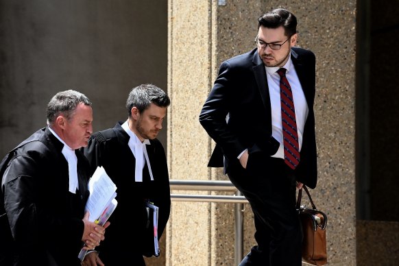 Bruce Lehrmann outside the Federal Court in Sydney in November.