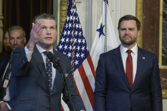 Secretary of Defence Pete Hegseth and Vice President J.D. Vance.