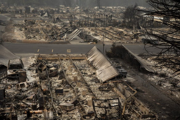 Wildfires devastated parts of Talent, Oregon, on Thursday.