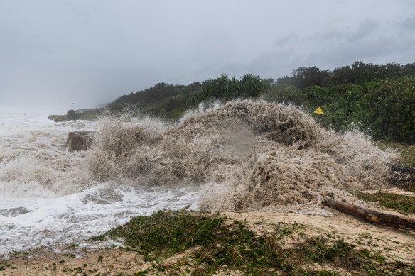 The massive swell at Brunswick Heads.