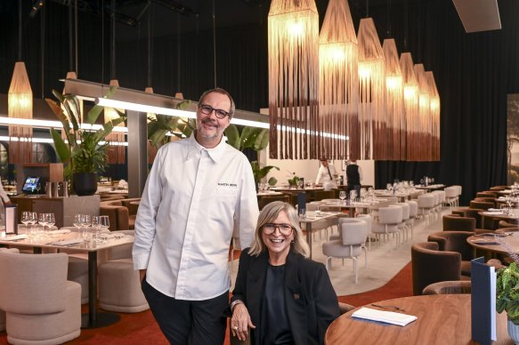 Chef Martin Benn and maitre’d Vicki Wild at Club 1905 at the Australian Open. 