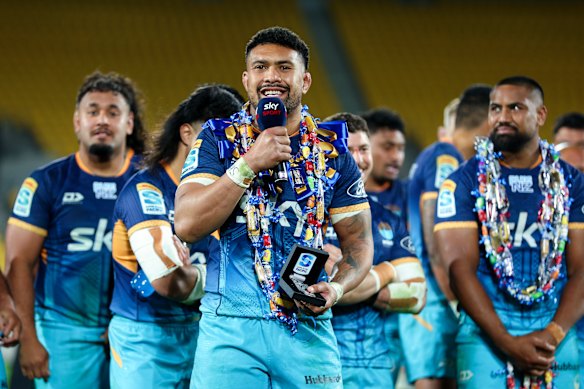 Ardie Savea won the Super Rugby Pacific MVP award this year at Moana Pasifika.