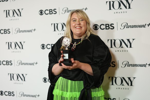 Marg Horwell with her award for best costume design.