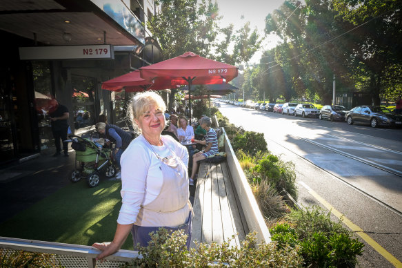 Cafe 179 owner Heidi Gavdos said locals had become used to trams no longer running on Domain Road.  