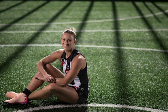 New Collingwood AFLW skipper Ruby Schleicher.