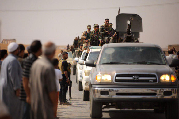 The Syrian Government's official news agency SANA released photos of its troops moving north.