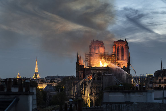 The April 2019 fire spread through the cathedral, collapsing its spire.