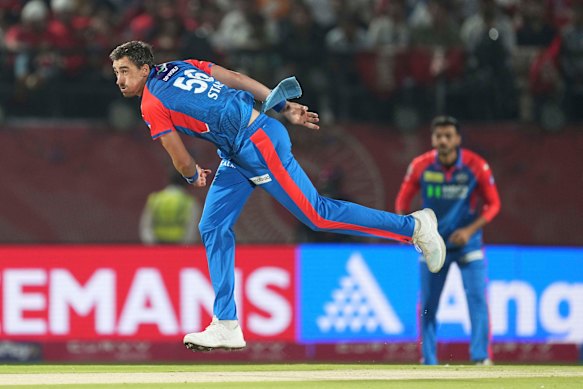 Mitchell Starc in action at the IPL. 