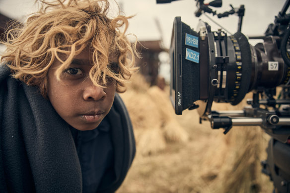 Aswan Reid on the set of Warwick Thornton’s The New Boy