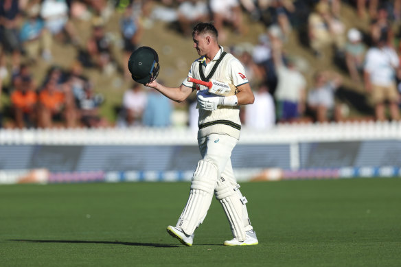 Marnus Labuschagne was out for 90 at lunch on day two.