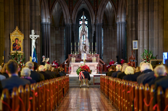 Victoria’s political leaders and some of its sharpest legal minds gathered at St Patrick’s Cathedral to farewell former governor James Gobbo on Tuesday.