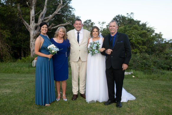 Paramedic Steven Tougher with family at his wedding.