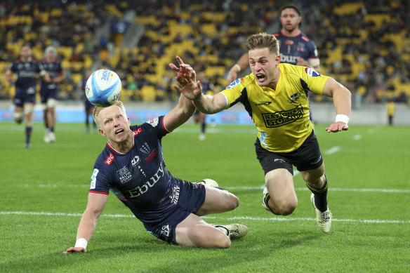 Carter Gordon playing for the Rebels in their quarter-final defeat.