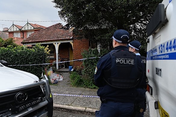 Police return to the scene where Edward “Ted” Grantham was found dead after the house was destroyed in a fire on Wednesday.