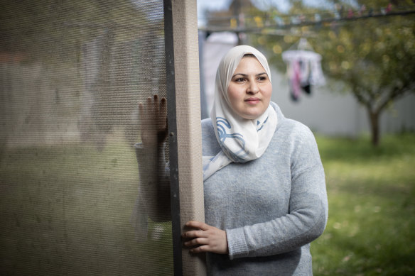 Smaher Alalawi at the home she now lives in with her family in Melbourne’s south-east.