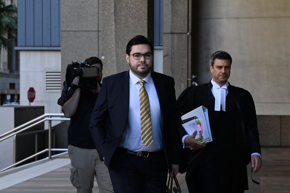 Bruce Lehrmann arrives at the Federal Court in Sydney on Tuesday.