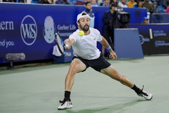 Australian Jordan Thompson on the stretch against Carlos Alcaraz at the Western and Southern Open in Ohio earlier this month.