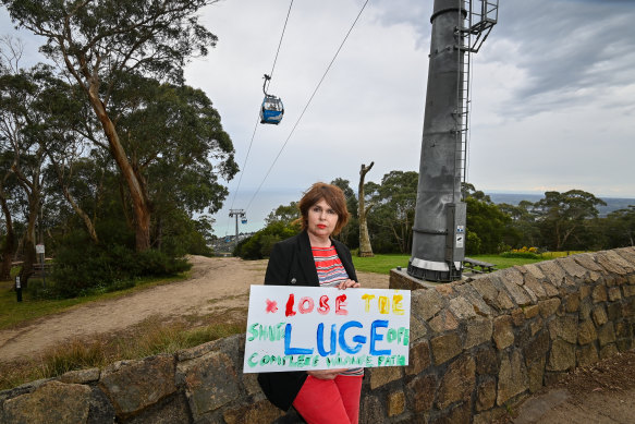 Kylie Greer from Save our Seat opposes the redevelopment.