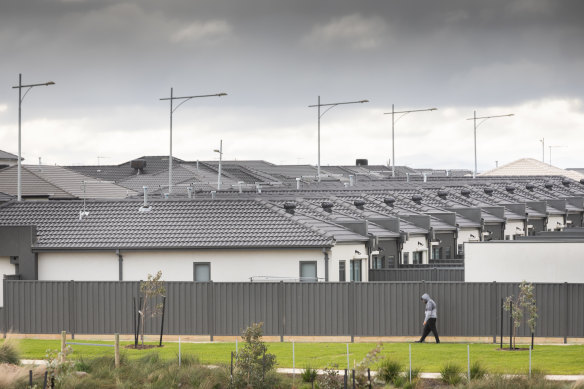 New housing developments in Melbourne’s outer suburbs. 