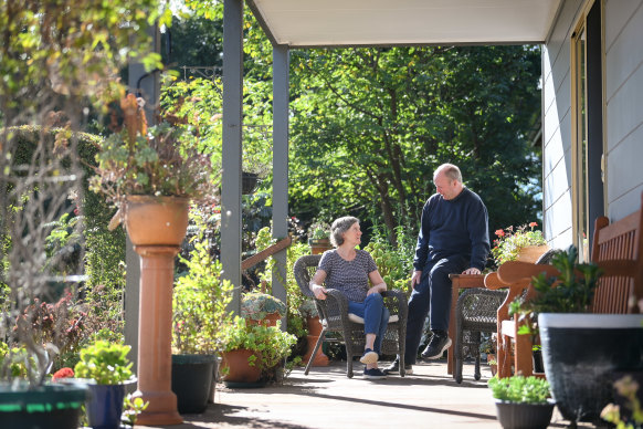 Peter and Kate Chiller at their guesthouse in Lancefield on Friday. They say tourism in the Macedon Ranges is “booming”.