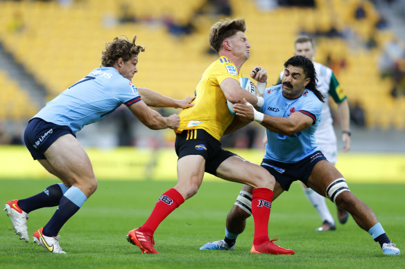 Michael Hooper (right) is back in action as well against the Highlanders on Friday.