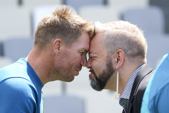 Australian David Warner was greeted with a hongi when he arrived in New Zealand for the T20 series earlier this month.