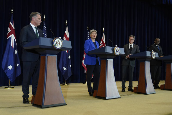 Defence Minister Richard Marles and Foreign Minister Penny Wong met with US Secretary of State Antony Blinken and Defence Secretary Lloyd Austin in Washington.