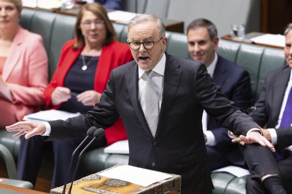 Prime Minister Anthony Albanese during question time.