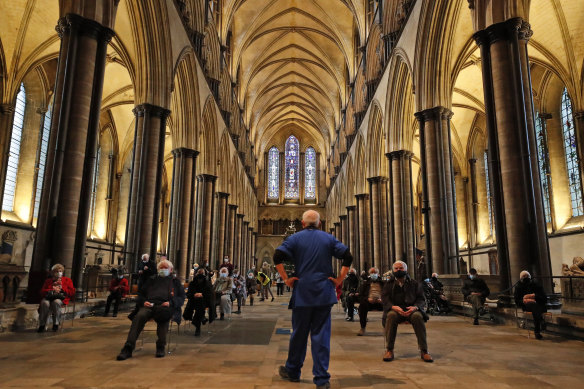 Vaccinations in England’s Salisbury Cathedral. The record speed of vaccine development was because of  record research focus and investment not because safety standards were cut.