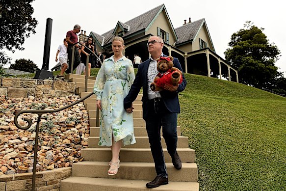 Kelly and Matthew O’Brien, whose daughter Charlotte took her own life as a result of bullying, at an event for families who have lost loved ones due to social media.