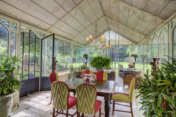 Linden Hall’s conservatory is one of a handful of formal and informal living rooms.
