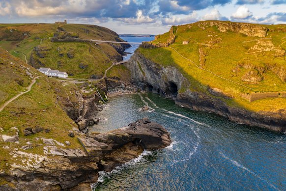 Roads leading to Tintagel Castle in Cornwall, owned by the Duchy of Cornwall.