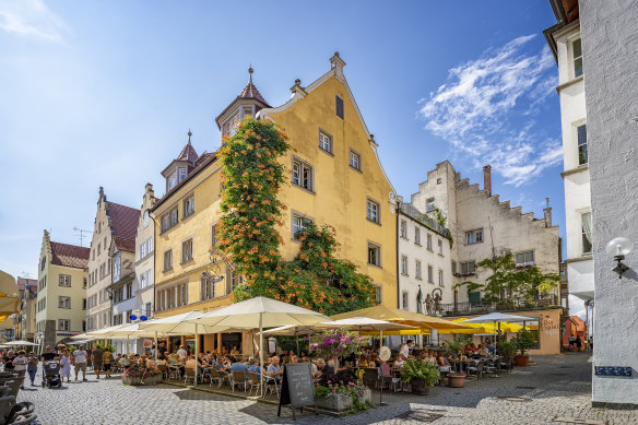  Traditional German houses in Lindau, Lake Constance.