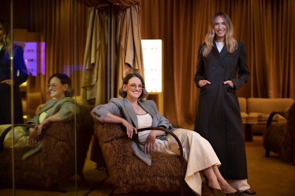 Emma Buckley and Dr Natalie Boffa at their luxe eyewear boutique Six Six in Melbourne.
