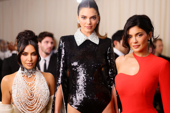 Kim Kardashian, Kendall Jenner and Kylie Jenner at the Met Gala.