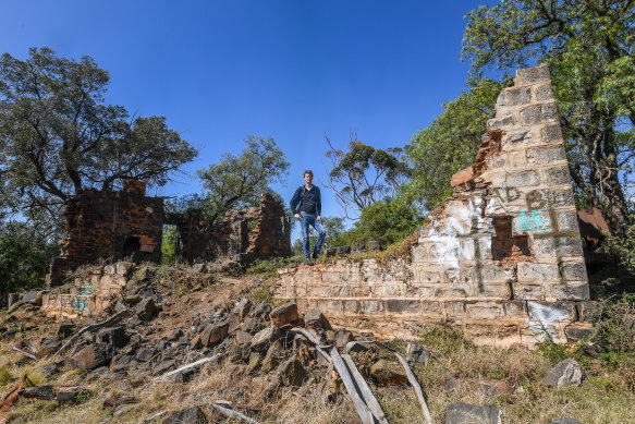 Heritage Victoria Principal Archaeologist Jeremy Smith at the Rockbank Inn, which overlooks Kororoit Creek.