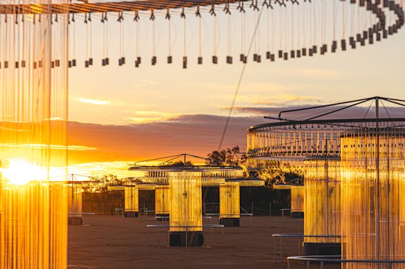 Bruce Munro’s Fibre Optic Symphonic Orchestra (FOSO) at the Perry Sandhills,  Wentworth, NSW.