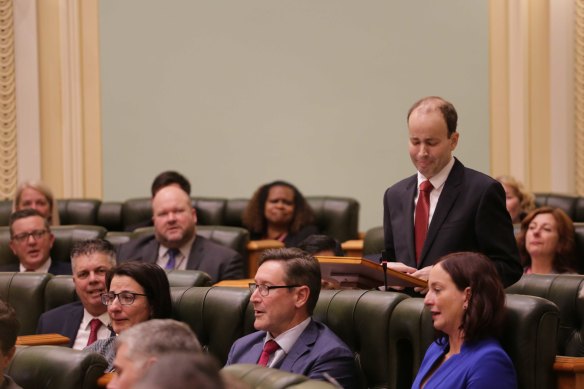 Stretton MP Duncan Pegg announces his resignation in State Parliament.