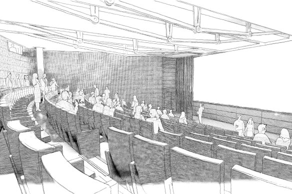 An artist’s impression of the new auditorium to be built under the Mitchell Reading Room of Australia’s oldest library.