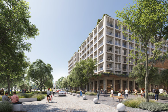 The revised designs for Central Barangaroo include fewer offices and more apartments. 