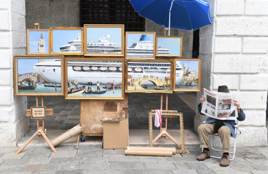 Alleged Banksy artwork in Venice.