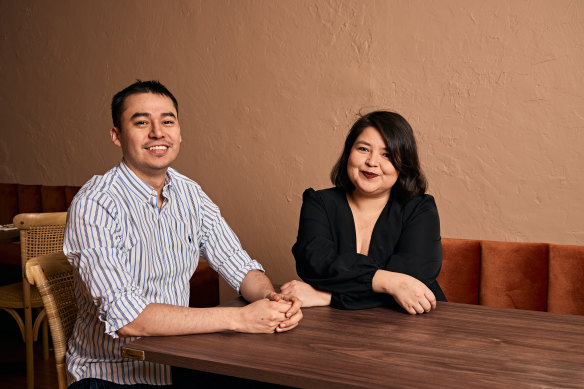Chef Manuel Diaz (left) and mezcologist Diana Farrera.