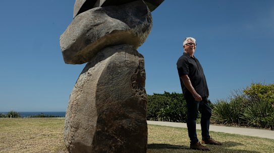 John Petrie with his winning work in Marks Park, Tamarama.