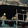  Fire Rescue Victoria crews respond to  calls of a factory on fire in Derrimut  on Tuesday.