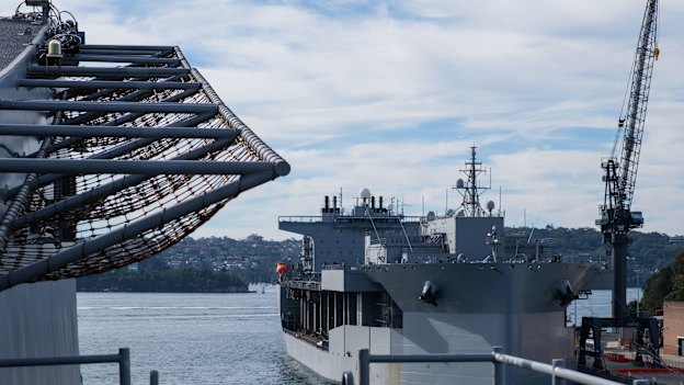 The launch of the 2025 Talisman Sabre on board the flight deck of HMAS Adelaide.